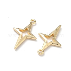 合金ペンダント  スターのチャーム  ラックめっき  カドミウムフリー＆鉛フリー  ゴールドカラー  27.5x17x3mm  穴：1.6mm&nbsp;PALLOY-A025-03C-G