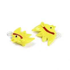 手作りランプワークペンダント  魚  きいろ  32~39x22~37x10~15mm  穴：2~4mm&nbsp;LS-LAMP-I029-13D