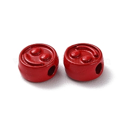 塗装合金ビーズをスプレー  笑顔とフラットラウンド  ファイヤーブリック  7.5x4mm  穴：2mm&nbsp;PALLOY-M215-16B