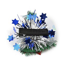 クリスマステーマのグリッターフェルト生地のワニのヘアクリップ  鉄クリップ付き  クリスマスツリー  76x75x16.5mm&nbsp;PHAR-U002-01E