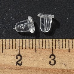 プラスチック製ピアスキャッチ  ドラム  透明  5x5mm  穴：0.8mm&nbsp;FIND-G082-04