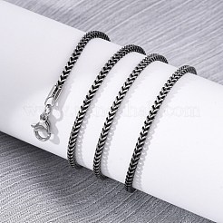 2mm 304 ステンレススチール ウィートチェーンネックレス  ガンメタ色  23.94インチ（60.8cm）&nbsp;NJEW-Q013-15B