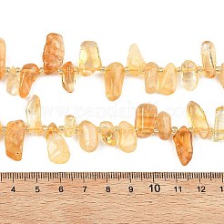 加熱された天然シトリンビーズ連売り  チップ  トップ掘削  シードビーズで  9~28x5~11x3~7mm  穴：1mm  約46~59個/連  15.16~15.55''（38.5~39.5センチメートル）&nbsp;G-F821-C04-01