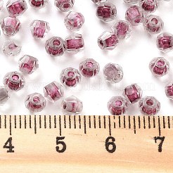 ガラスシードビーズ  色の内側  双円錐形  パープル  4.5x3.5mm  穴：1.4mm  約5625個/ポンド&nbsp;SEED-A032-01H