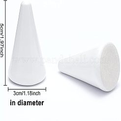 磁器リングディスプレイスタンド  コーン  ホワイト  1-1/8x2インチ（3x5cm）&nbsp;RDIS-WH0002-08
