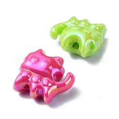 不透明なアクリルビーズ  ABカラー  猫  ミックスカラー  18x19.5x10mm  穴：3mm&nbsp;OACR-E033-16