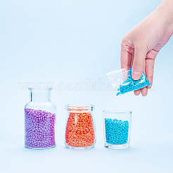 ベーキングペイントガラスのシードビーズ6/0  ミディアム蘭  4~5x3~4mm  穴：1~2mm  約1600個/袋&nbsp;SEED-OL0002-09-4mm-10