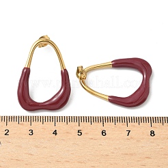 304ステンレススチールエナメルスタッドピアス  イオンプレーティング（ip）  ナゲット  ゴールドカラー  ミックスカラー  30.5x22.5mm&nbsp;EJEW-S276-01G