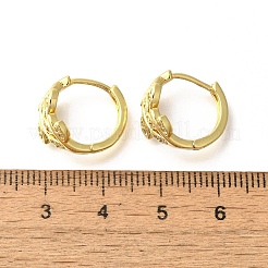 真鍮クリアキュービックジルコニアフープピアス  葉  18KGP本金メッキ  14x9.5mm&nbsp;EJEW-M047-08G