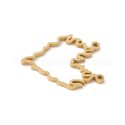 304ステンレスペンダント  ハート  ゴールドカラー  22.5x18.5x1.5mm  穴：1.3mm&nbsp;STAS-G355-10G