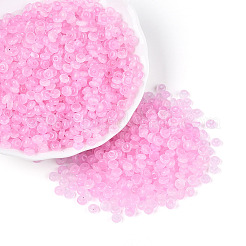 焼付塗装ガラスシードビーズ  ロンデル  パールピンク  4~5x2mm  穴：1mm  約25000個/ 1000 G&nbsp;GLAA-T023-43I