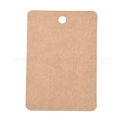 空白のクラフト紙のヘア クリップ表示カード  長方形  バリーウッド  10x7x0.05cm  穴：7.5mm&nbsp;CDIS-G005-14