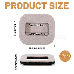 フェルト製オフィス滑り止めチェアマット  長方形  古いレース  82x71x12mm  内径：53x30mm&nbsp;AJEW-WH0481-508