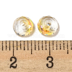 電気メッキガラスビーズ  多面カット  半円  ゴールド  5.5x3mm  穴：1.4mm  100個/袋&nbsp;EGLA-Z004-02D