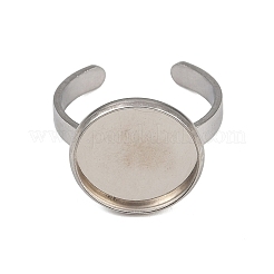 304ステンレススチールカフリング部品  ベゼルカップリングのセッティング  フラットラウンド  ステンレス鋼色  トレイ：16mm  3mm  調整可能&nbsp;STAS-D372-07P-05