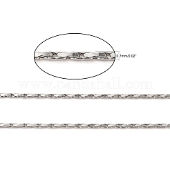 変色しにくい304ステンレススチール製ボストンリンクチェーン  スプールで  ハンダ付け  ステンレス鋼色  0.7mm  約32.8フィート（10m）/ロール&nbsp;CHS-K008-07A