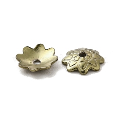 イオンプレーティング（IP）304ステンレススチールビーズキャップ  花  マルチ花弁  アンティークブロンズ  7.5x7x2mm  穴：2mm&nbsp;STAS-F075-24AB