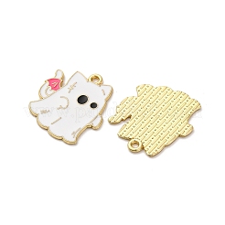 ハロウィンアロイエナメルペンダント  ゴールドカラー  ゴースト  21.5x20.5x1mm  穴：1.6mm&nbsp;STAS-I354-01G-I