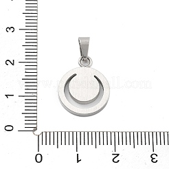 304ステンレスペンダント  フラットラウンドのチャーム  ステンレス鋼色  17.5x13.5x2mm  穴：5.5x2.5mm&nbsp;STAS-F313-20P