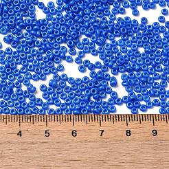 焼付塗装ガラスシードビーズ  ドーナツ  ブルー  8/0  2.5~3x1~1.5mm  穴：1~1.2mm  約40909個/1ポンド&nbsp;SEED-P006-03A-25