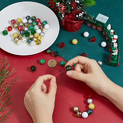 クリスマス用ラウンドアクリル＆ポリマークレイパヴェラインストーンビーズファインディングキット  ミックスカラー  15~16x15~16mm  穴：1.5~2.8mm&nbsp;DIY-PH0033-16