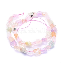 生の粗い天然混合クォーツビーズ連売り  ナゲット  6~12x6~10x5~8mm  穴：0.7mm  約48個/連  15.75インチ（40cm）&nbsp;G-I279-B13