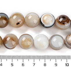 天然の瑪瑙ビーズ連売り  縞瑪瑙ビーズ  染め＆加熱  ラウンド  14mm  穴：2mm  約29個/連  15.75''（40センチメートル）&nbsp;G-NH0019-F02-02