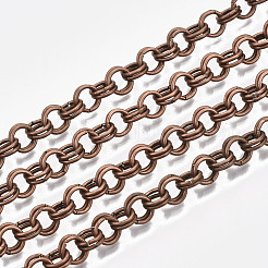 アイアン製ローロチェーン  ダブルリンクチェーン  溶接されていない  スプールで  赤銅鉱  リンク：6x1mm  約82.02フィート（25m）/ロール&nbsp;CH-S125-011A-R