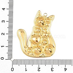 304ステンレススチールエナメル、ラインストーンペンダント付き  PVD真空メッキ  18KGP本金メッキ  猫の形  37.5x30.5x6mm  穴：1.8mm&nbsp;STAS-Z186-11G-02