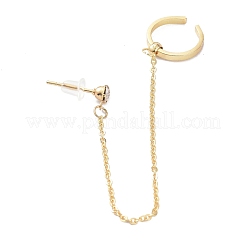 イヤーカフラップクライマーピアス  クローラーピアスぶら下がりチェーン  シルバーピン付き  リング  ゴールドカラー  99x1mm  ピン：0.7mm&nbsp;EJEW-K088-02G