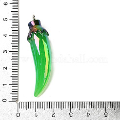 不透明樹脂ペンダント  プラチナ鉄ループ付き  ABカラー  青唐辛子  13x13mm  穴：2mm&nbsp;LS-FIND-I044-16G-02