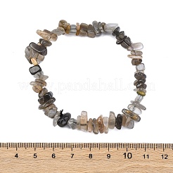 天然ムーンストーンチップビーズストレッチブレスレット、女性・男性用  内径：2インチ（5.1cm）&nbsp;BJEW-L038-01D