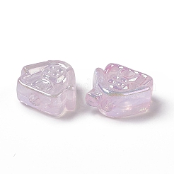UVメッキレインボー虹色アクリルビーズ  ハウス  プラム  16x17.5x8mm  穴：3.5mm&nbsp;PACR-M003-02D