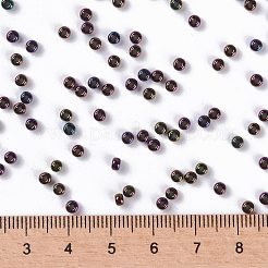 MIYUKIラウンドロカイユビーズ  日本製シードビーズ  （rr454)メタリックダークプラムアイリス  8/0  3mm  穴：1mm  約2111~2277個/50g&nbsp;SEED-X0055-RR0454