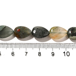 天然のアフリカブラッドストーンビーズ連売り  ティアドロップ  13.5~14x10~10.5x5mm  穴：1mm  約27~28個/連  37.3~38.3cm&nbsp;G-I377-A23