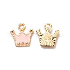 合金エナメル パンツ  鉛フリー＆カドミウムフリー  ライトゴールド  クラウンチャーム  ミックスカラー  12x11x2mm  穴：1.8mm&nbsp;ENAM-K067-53KCG