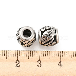 316サージカルステンレスビーズ  花  アンティークシルバー  9x9.5mm  穴：4mm&nbsp;STAS-Q304-48AS