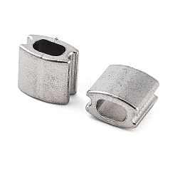 変色しない304ステンレススチールビーズ  長方形  ステンレス鋼色  6x6x4mm  穴：2x3.5mm&nbsp;STAS-L082-017P