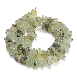 天然石プレナイトビーズ連売り  チップ  8~18.5x6.5~10x1.5~7mm  穴：0.7~1mm  約96~130個/連  15.94''（40.5センチメートル）&nbsp;GG-CBAC61B-C02-01