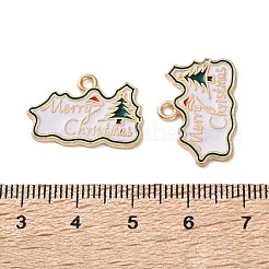 合金エナメルチャーム  クリスマステーマ  ライトゴールド  クリスマスツリー  15x22x1.2mm  穴：1.8mm&nbsp;ENAM-I061-01KCG-08B