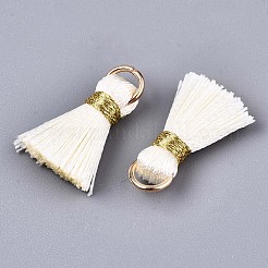 ハンドメイドポリコットン（ポリエステルコットン）タッセル飾り  ペンダントの飾り  金色の鉄のループで  トウモロコシの穂の黄色  17~21x10x5mm  丸カン：6x0.7ミリ  内径：4.6mm&nbsp;FIND-R092-11