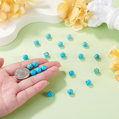 天然ターコイズビーズ20個  カボチャ  染め  8.5x7.5mm  穴：1.2~1.5mm&nbsp;G-TA0003-47