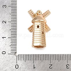 真鍮チャーム  旅行テーマ風車  丸カン付き  ライトゴールド  25x14.5x10.5mm  穴：4mm&nbsp;KK-B145-01A-KCG
