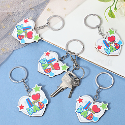 青ひげキーホルダー6個：父の日に最適なギフト  バレンタインデーと車愛好家の皆さん！  ミックスカラー  10x5cm&nbsp;AJEW-SP0001-39