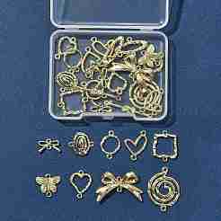 24 個 12 スタイル合金リンク/コネクター  ライトゴールド  混合図形  8~29x4.5~20x1~3.5mm  穴：1.2~1.4mm  2個/スタイル&nbsp;FIND-FS0004-65