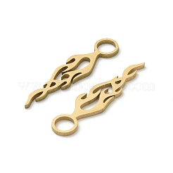 ステンレスペンダント201個  炎のチャーム  ゴールドカラー  26x6x1mm  穴：3.5mm&nbsp;STAS-I332-06G