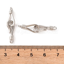 真鍮製S字クラスプ  カドミウムフリー＆ニッケルフリー＆鉛フリー  プラチナ  32mm  穴：1.7mm&nbsp;KK-U016-03P