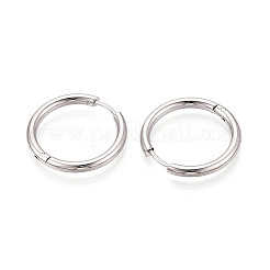 304ステンレススチールフープピアス  ステンレス鋼色  22x23x2.5mm&nbsp;EJEW-T048-24D-P