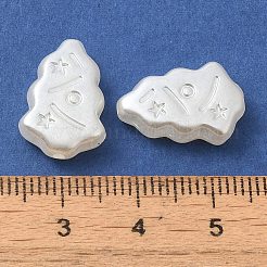 ABSプラスチックパール調ビーズ  スター付きクリスマスツリー  ホワイト  17x11.5x4.5mm  穴：1.4mm  約909個/500g&nbsp;KY-I009-21