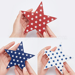 天然木のディスプレイ装飾  スター  ミックスカラー  110~150x110~150x18mm  3個/セット&nbsp;DJEW-WH0011-31